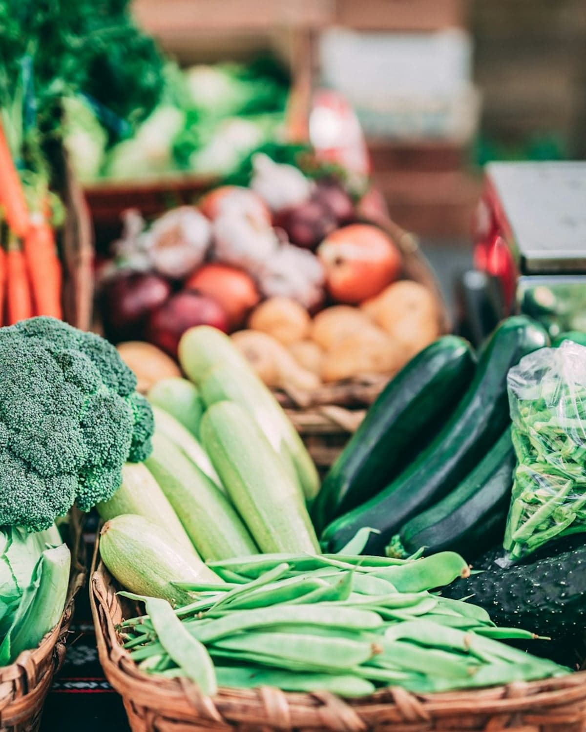 Fresh whole foods at a local farmers market — the foundation of Nutrition Response Testing